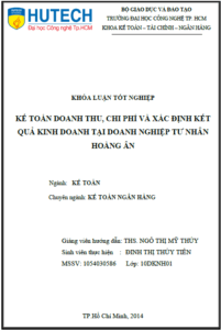ke toan doanh thu chi phi va xac dinh ket qua kinh doanh tai doanh nghiep tu nhan hoang an
