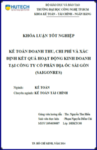 ke toan doanh thu chi phi xac dinh ket qua hoat dong kinh doanh tai cong ty co phan dia oc sai gon saigonres
