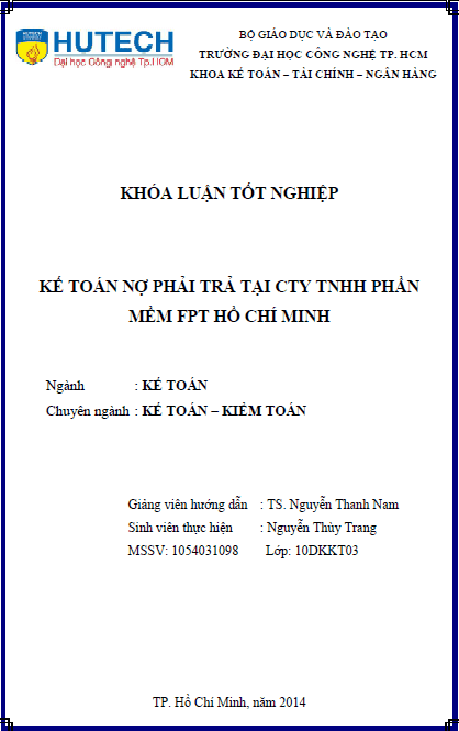 ke toan no phai tra tai cong ty tnhh phan mem fpt ho chi minh