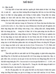 khao sat mot so yeu to anh huong den hieu suat thu hoi limonoid tu hat cay neem azadirachta indica a juss