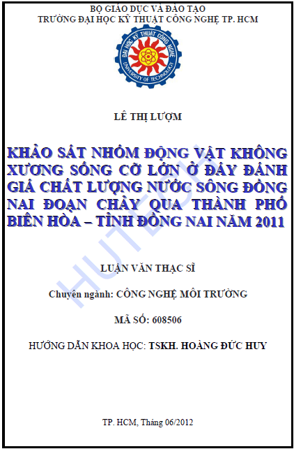 khao sat nhom dong vat khong xuong co lon o day de danh gia chat luong moi truong nuoc song dong nai doan chay qua thanh pho bien hoa tinh dong nai 2011