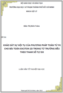 khao sat su hoi tu cua phuong phap toan tu fk cho bai toan exciton 2d trong tu truong deu theo tham so tu do