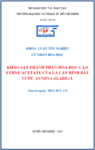 khao sat thanh phan hoa hoc cao ethyl acetate cua la cay binh bat nuoc annona glabra l
