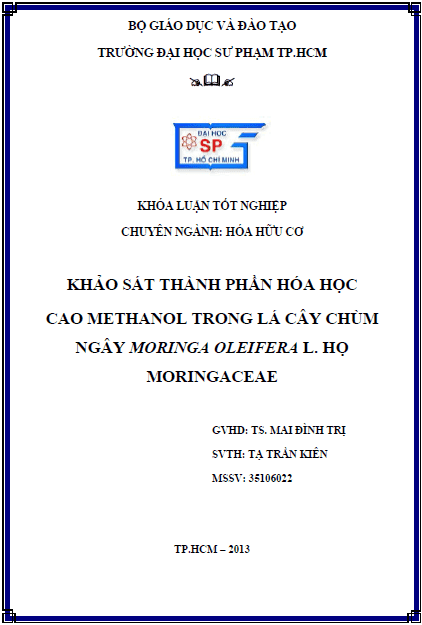 khao sat thanh phan hoa hoc cao methanol trong la cay chum ngay moringa oleifera l ho moringaceae
