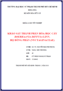khao sat thanh phan hoa hoc cay boerhavia diffusa linn ho bong phan nyctaginaceae