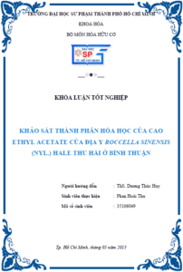 khao sat thanh phan hoa hoc cua cao ethyl acetate cua dia y roccella sinensis nyl hale thu hai o binh thuan