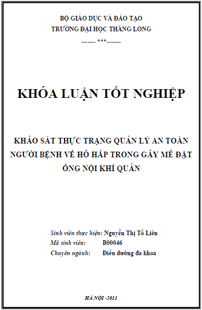 khao sat thuc trang quan ly an toan nguoi benh ve ho hap trong gay me dat ong noi khi quan