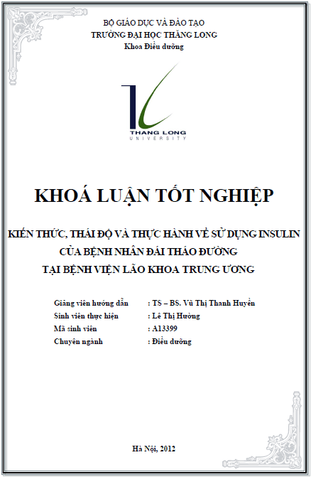 kien thuc thai do va thuc hanh ve su dung insulin cua benh nhan dai thao duong tai benh vien lao khoa trung uong