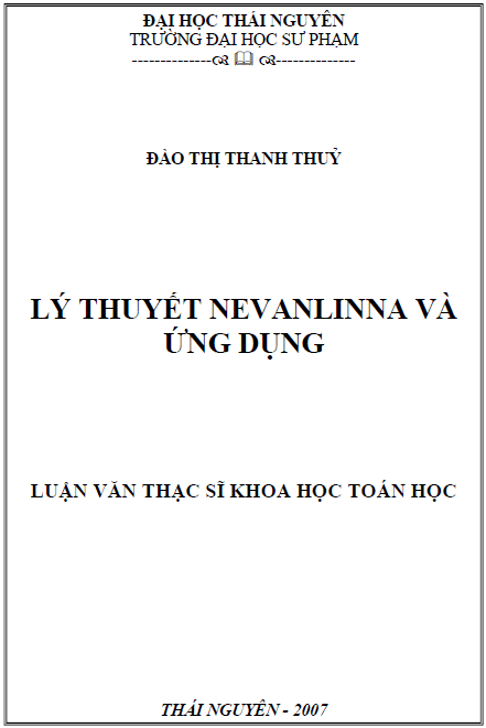Lý thuyết Nevanlinna và ứng dụng 1 ly thuyet nevanlinna va ung dung