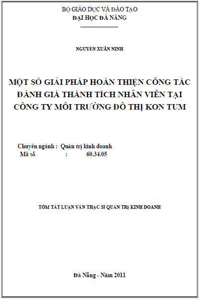mot so giai phap hoan thien cong tac danh gia thanh tich nhan vien tai cong ty moi truong do thi kon tum