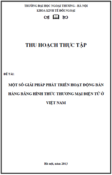 mot so giai phap phat trien hoat dong ban hang bang hinh thuc thuong mai dien tu o viet nam