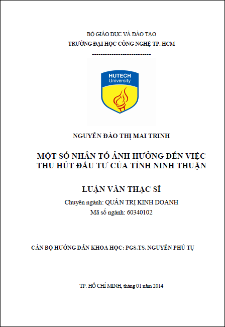 mot so nhan to anh huong den viec thu hut dau tu cua tinh ninh thuan