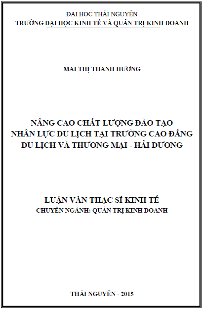 nang cao chat luong dao tao nhan luc du lich tai truong cao dang du lich va thuong mai hai duong