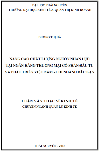 nang cao chat luong nguon nhan luc tai ngan hang thuong mai co phan dau tu va phat trien viet nam chi nhanh bac kan