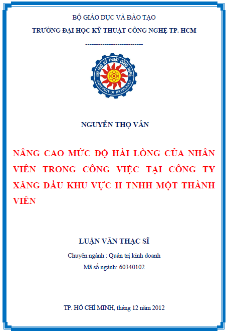 nang cao muc do hai long cua nhan vien trong cong viec tai cong ty xang dau khu vuc ii tnhh mot thanh vien