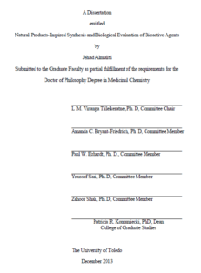 natural products inspired synthesis and biological evaluation of bioactive agents