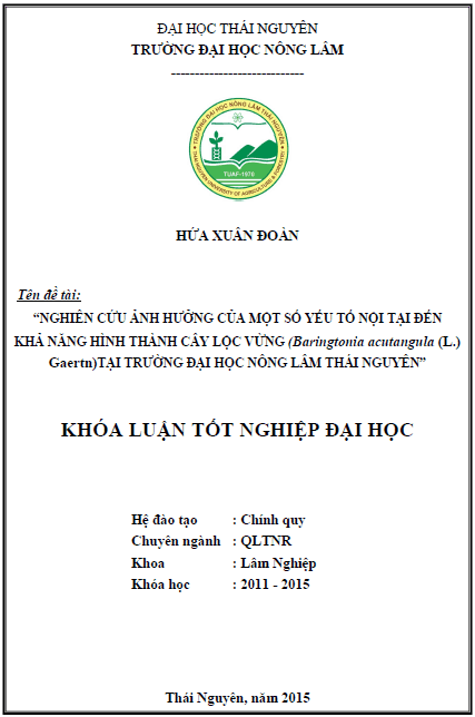 nghien cuu anh huong cua mot so yeu to noi tai den kha nang hinh thanh cay hom loc vung barringtoria acutangula l gaertn tai truong dai hoc nong lam thai nguyen