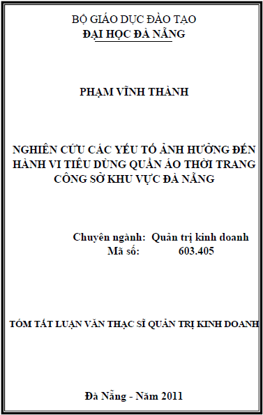 nghien cuu cac yeu to anh huong den hanh vi tieu dung quan ao thoi trang cong so khu vuc da nang