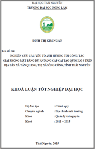 nghien cuu cac yeu to anh huong toi cong tac giai phong mat bang du an nang cap cai tao quoc lo 3 tren dia ban xa tan quang thi xa song cong tinh thai nguyen 1