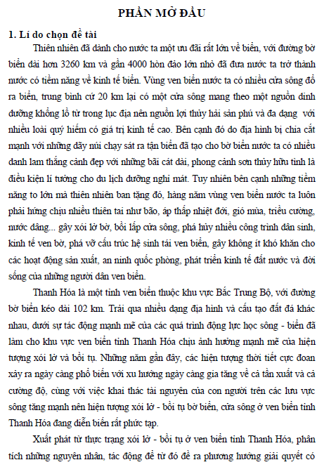 nghien cuu hien trang xoi lo boi tu bo bien cua song tinh thanh hoa