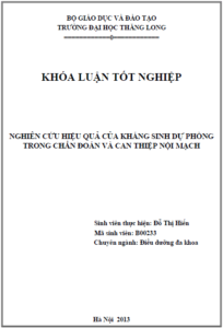 nghien cuu hieu qua cua khang sinh du phong trong chan doan va can thiep noi mach