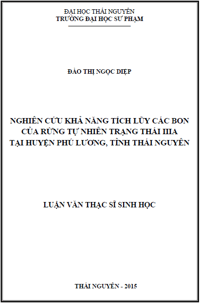 nghien cuu kha nang tich luy cac bon cua rung tu nhien trang thai iiia tai huyen phu luong tinh thai nguyen
