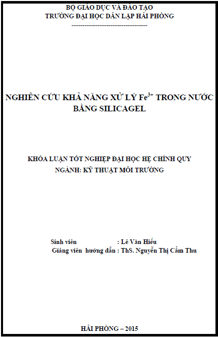 nghien cuu kha nang xu ly fe3 trong nuoc bang silicagel