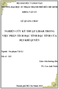 nghien cuu ky thuat lidar trong viec phan tich dac tinh cua bui khi quyen