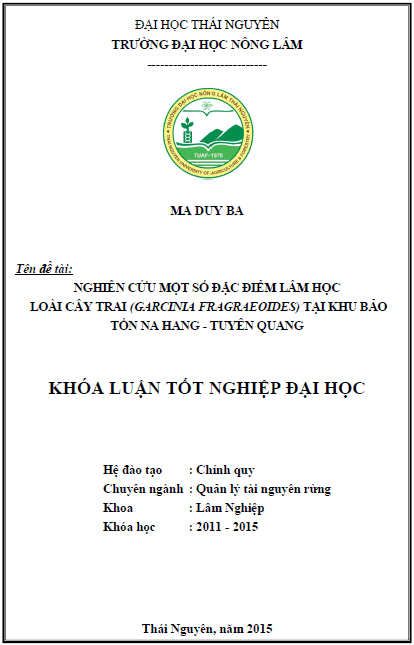 nghien cuu mot so dac diem lam hoc loai cay trai garcinia fragraeoides tai khu bao ton na hang tuyen quang