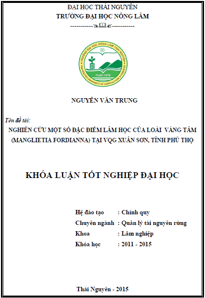 nghien cuu mot so dac diem lam hoc loai vang tam manglietia fordiana tai vuon quoc gia xuan son tinh phu tho