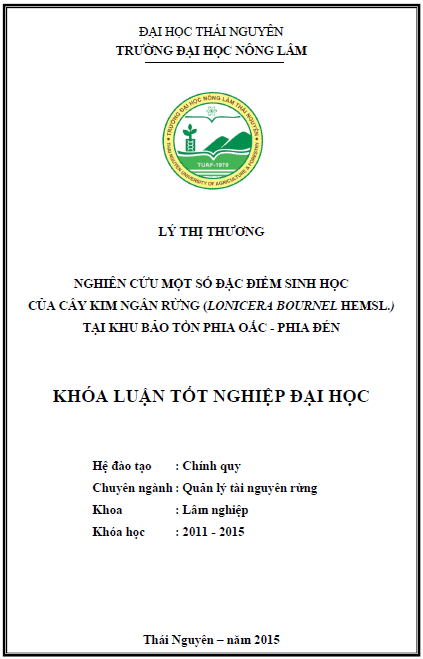 nghien cuu mot so dac diem sinh hoc cua cay kim ngan rung lonicera bournel hemsl tai khu bao ton phia oac phia den