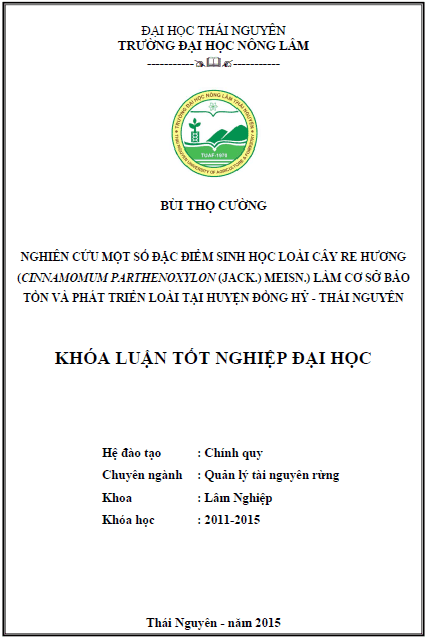 nghien cuu mot so dac diem sinh hoc loai cay re huong cinnamomum parthenoxylon jack meisn lam co so bao ton va phat trien loai tai huyen dong hy tinh thai nguyen