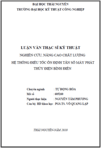 nghien cuu nang cao chat luong he thong dieu toc on dinh tan so may phat thuy dien binh dien
