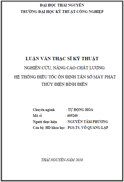 nghien cuu nang cao chat luong he thong dieu toc on dinh tan so may phat thuy dien binh dien