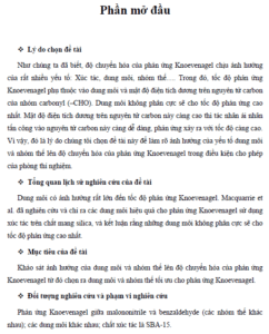 nghien cuu phan ung knoevenagel trong dung moi xanh la chat long ion