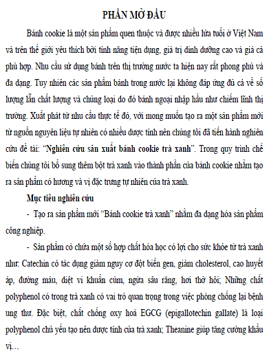 nghien cuu san xuat banh cookie tra