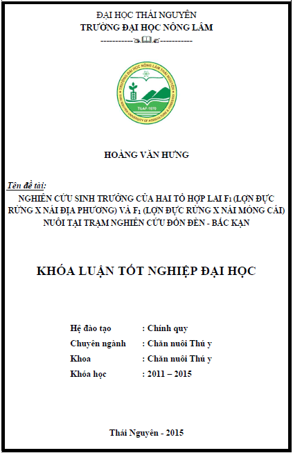 nghien cuu sinh truong cua hai to hop lai f1 lon duc rung x nai dia phuong va f1 lon duc rung x nai mong cai nuoi tai tram nghien cuu don den bac kan