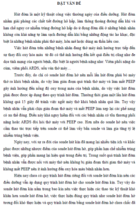 nghien cuu tac dong cua viec hut dom kin den thay doi lam sang va oxy hoa mau tren benh nhan tho may tai benh vien benh nhiet doi trung uong