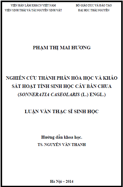 nghien cuu thanh phan hoa hoc va khao sat hoat tinh sinh hoc cay ban chua sonneratia caseolaris l engl