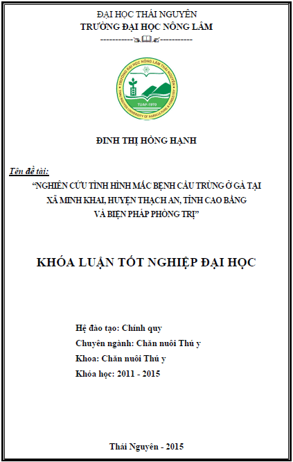 nghien cuu tinh hinh mac benh cau trung o ga tai xa minh khai huyen thach an tinh cao bang va bien phap phong tri