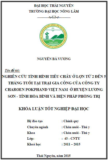 nghien cuu tinh hinh tieu chay o lon tu 2 den 5 thang tuoi tai trai gia cong cua cong ty charoen pokphand viet nam o huyen luong son tinh hoa binh va bien phap dieu tri