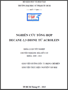 nghien cuu tong hop decan 2 3 dione tu acrolein