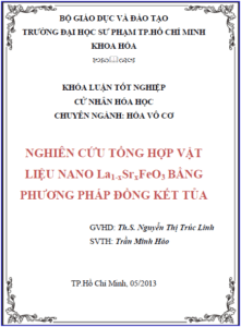 nghien cuu tong hop vat lieu nano la1 x srxfeo3 bang phuong phap dong ket tua