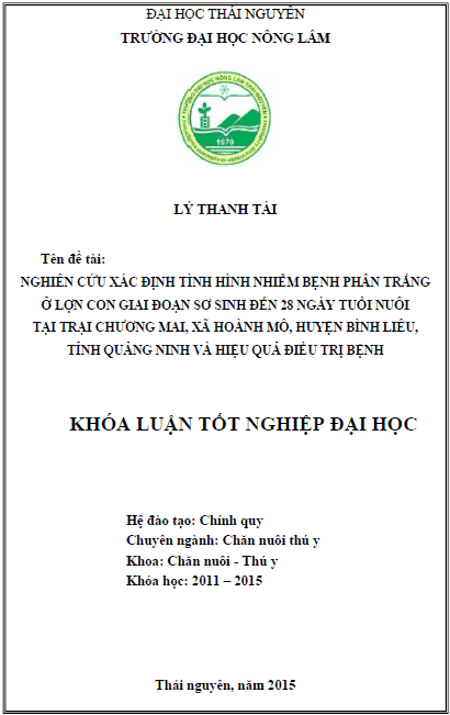 nghien cuu xac dinh tinh hinh nhiem benh phan trang o lon con giai doan so sinh den 28 ngay tuoi nuoi tai trai lon chuong mai xa hoanh mo huyen binh lieu tinh quang ninh va hieu qua dieu tri benh
