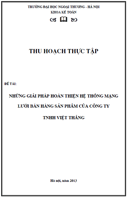 nhung giai phap hoan thien he thong mang luoi ban hang san pham cua cong ty tnhh viet thang