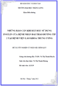 nhung rao can khi bat dau su dung insulin cua benh nhan dai thao duong tip 2 tai benh vien lao khoa trung uong
