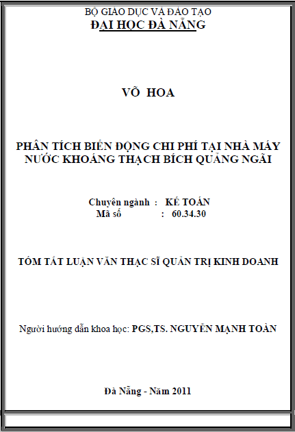phan tich bien dong chi phi tai nha may nuoc khoang thach bich quang ngai