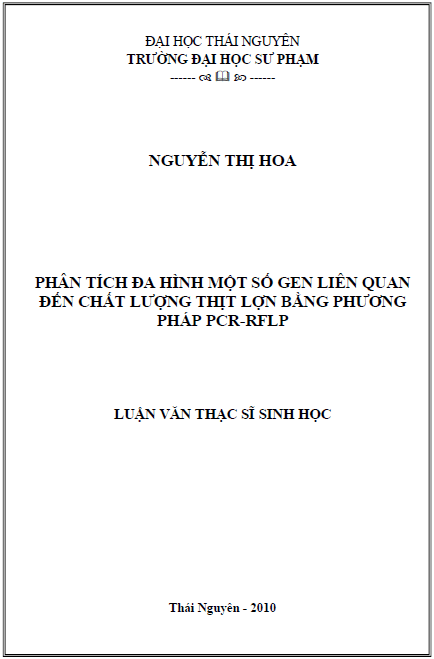 phan tich da hinh mot so gen lien quan den chat luong thit lon bang phuong phap pcr rflp