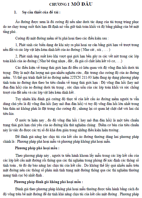 phan tich va tinh toan he so kep a trong cong thuc xac dinh mo dun dan hoi bang can benkenmen theo tieu chuan 22tcn 251 98