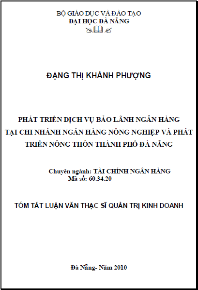 phat trien dich vu bao lanh ngan hang tai chi nhanh ngan hang nong nghiep va phat trien nong thon thanh pho da nang